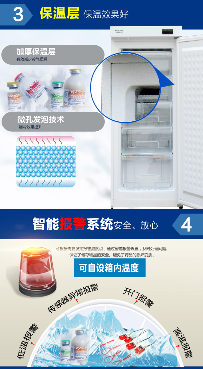 AUCMA Online Exclusive Medical Cooler DW-25L116 Freezer Reagent Plasma Storage -25 ℃