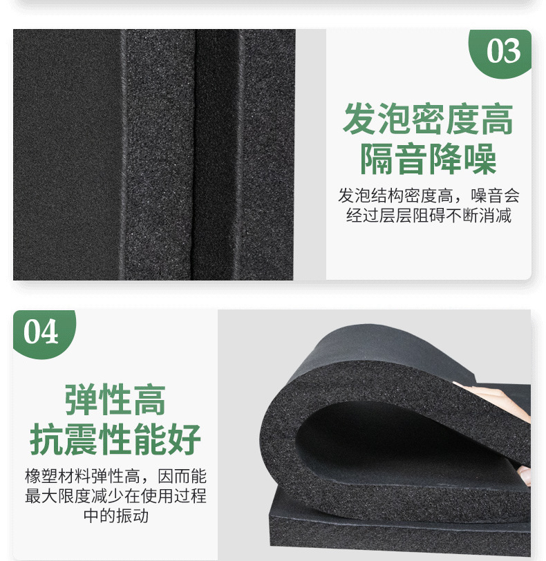 Flame retardant and insulated aluminum foil veneer rubber plastic board, sound-absorbing and fireproof closed cell foam, B1 grade air conditioning duct rubber plastic insulation board