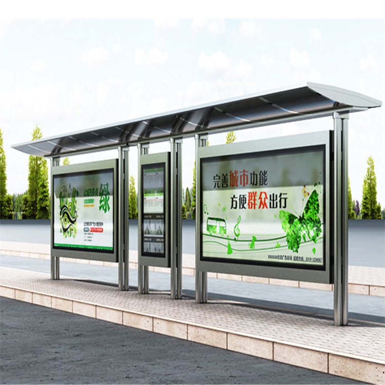 Customized and sold bus stop shelters with multiple materials, diverse styles, and innovative designs