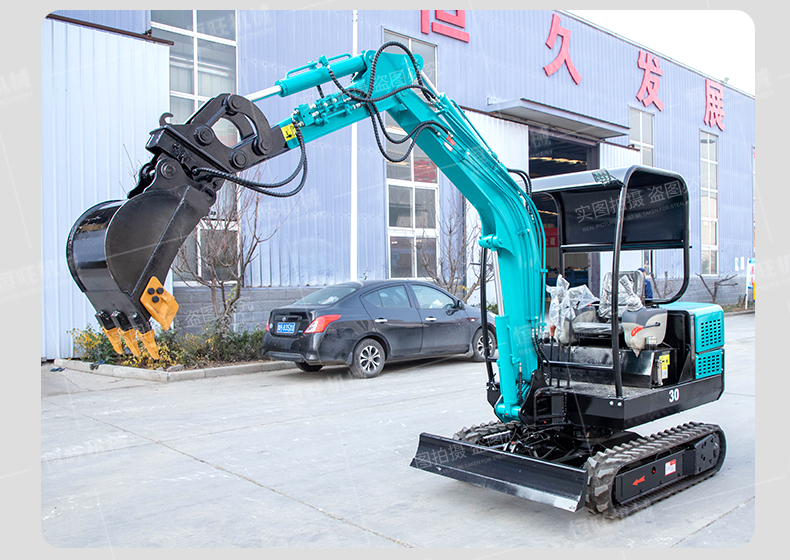 Hengwang supplies 30 crawler excavators for orchard trenching, agricultural small excavators with driving sheds, mini hooks