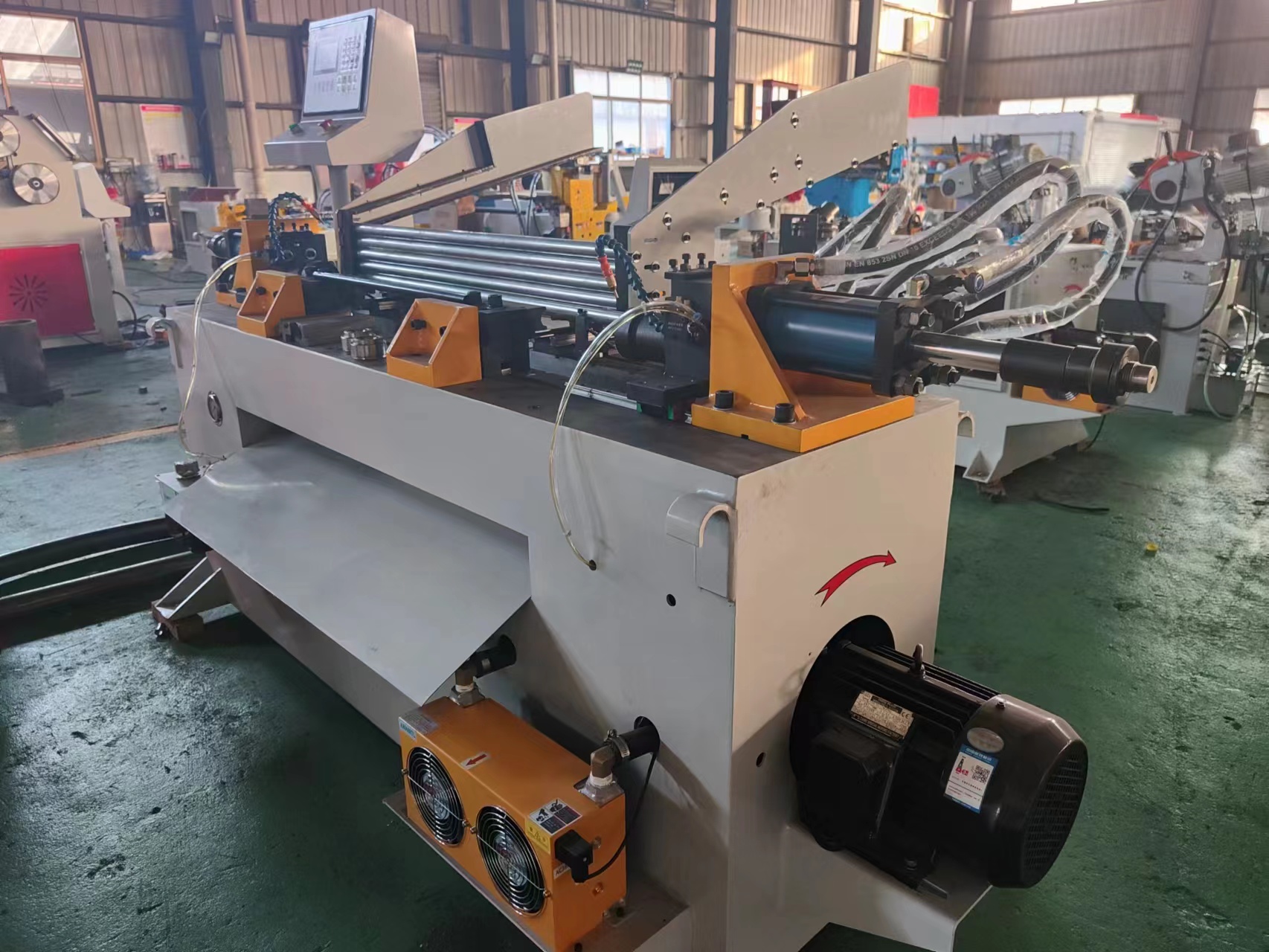 Hydraulic single head automatic loading and unloading of stainless steel metal pipe end forming machine for expanding the pier head of the pipe shrinking machine