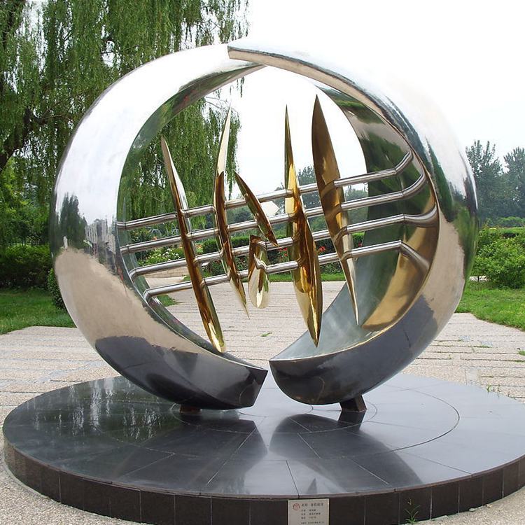 Large stainless steel water droplet sculpture sales office, outdoor garden, outdoor water landscape, water ripple decoration