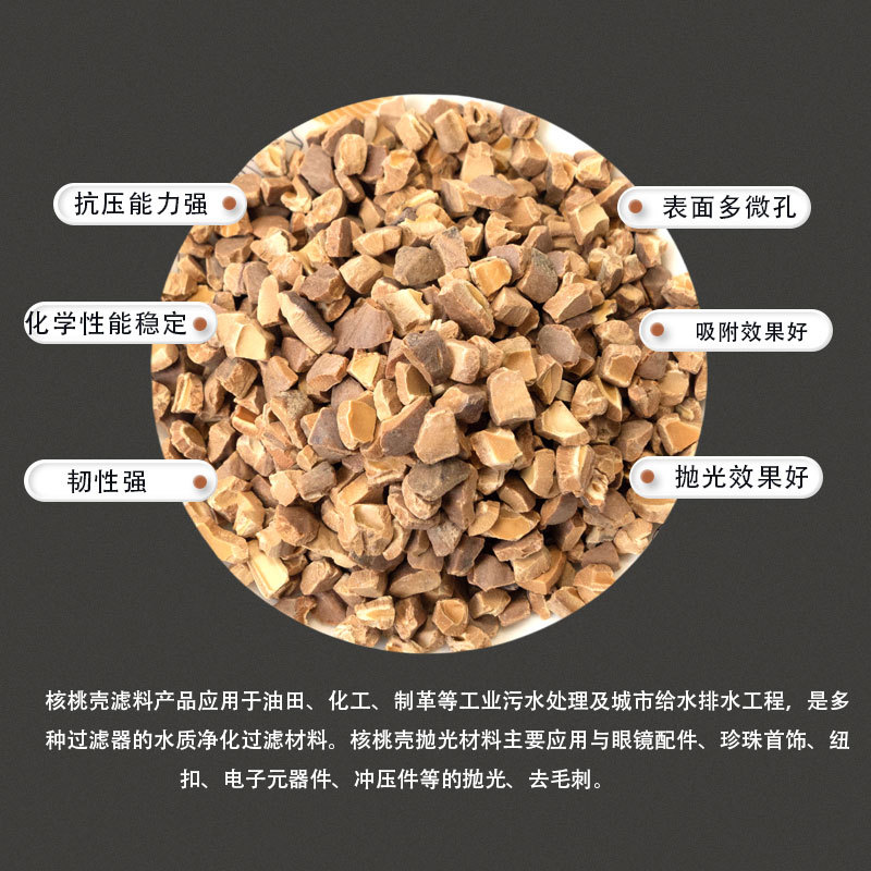 Precious Metal Grinding and Polishing Special Fruit Shell Particles for Oil Field Plugging Biomass Walnut Shell Abrasive Filter Material