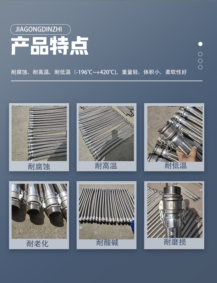 Neicun PTFE metal hose, stainless steel braided flexible joint, flange type compensation corrugated pipe