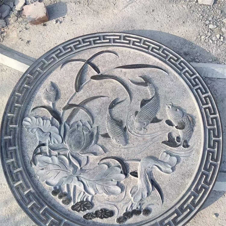 石雕影壁墙花岗岩照壁别墅背景墙庭院青石材福字地雕屏风浮雕壁画