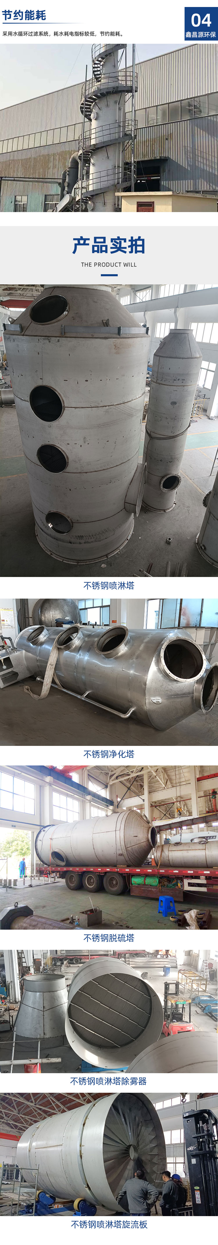 Xinchangyuan Environmental Protection Double Alkali Desulfurization Equipment High Purification Rate of Petrochemical Waste Gas Treatment Spray Tower