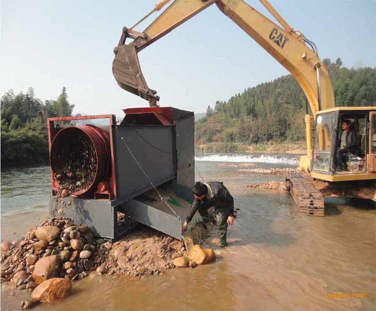 Full set of gold panning process, ore, sand, gold panning machine, chute selection machine, dry land, river mouth gold panning equipment