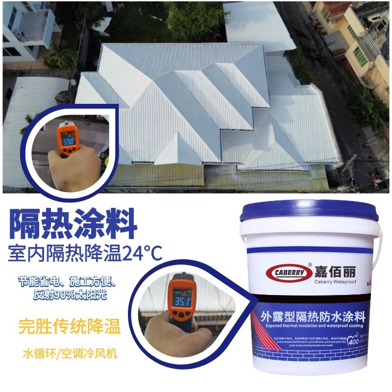 Roof and exterior wall insulation paint, nano reflective insulation paint, color steel tile factory building cooling material