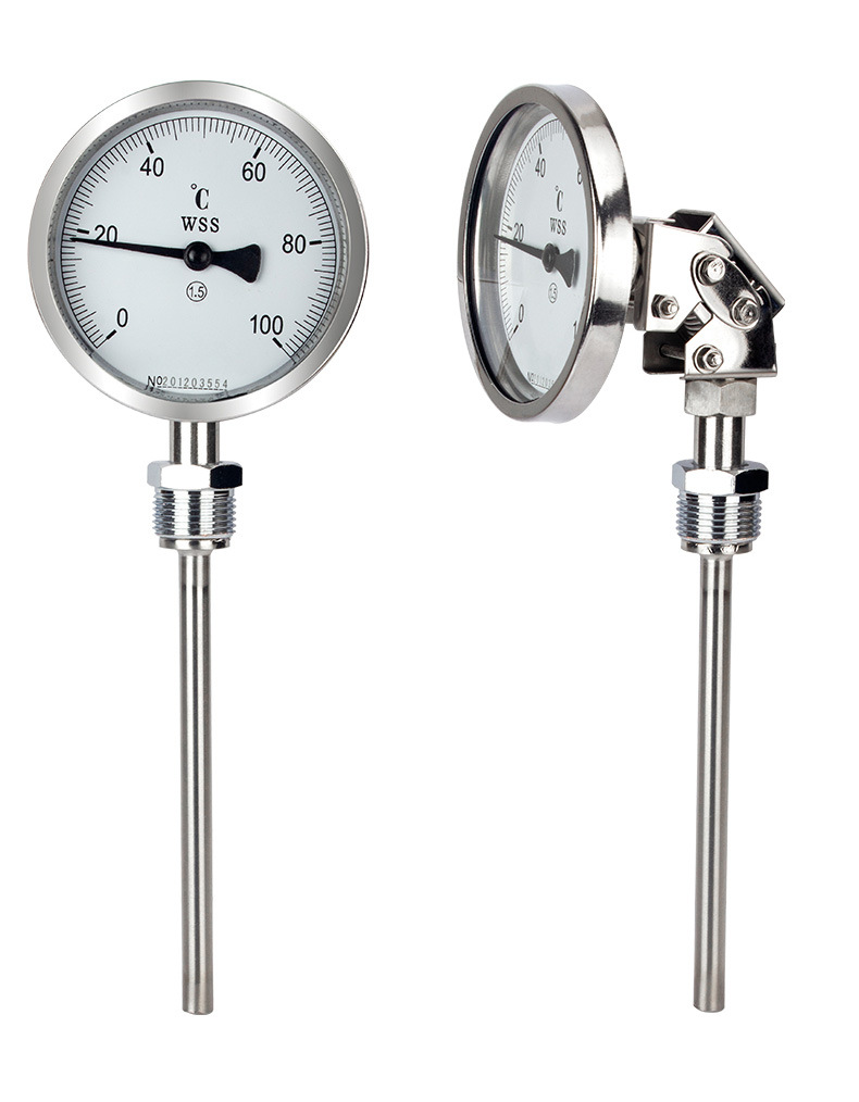 Changhui Instrument Stainless Steel Boiler Pipeline Industrial Thermometer Axial Universal Radial Bimetal Thermometer Manufacturer