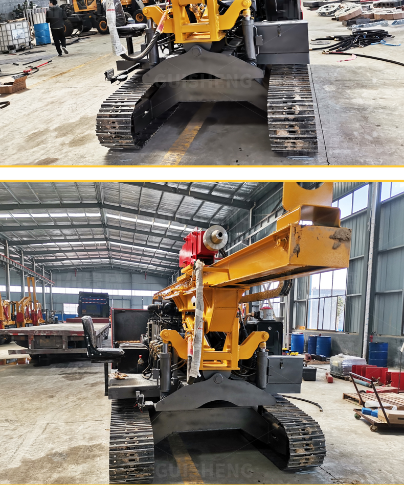 Crawler type photovoltaic pile driver, solar power station, photovoltaic pile ground nail drilling machine, integrated Guisheng