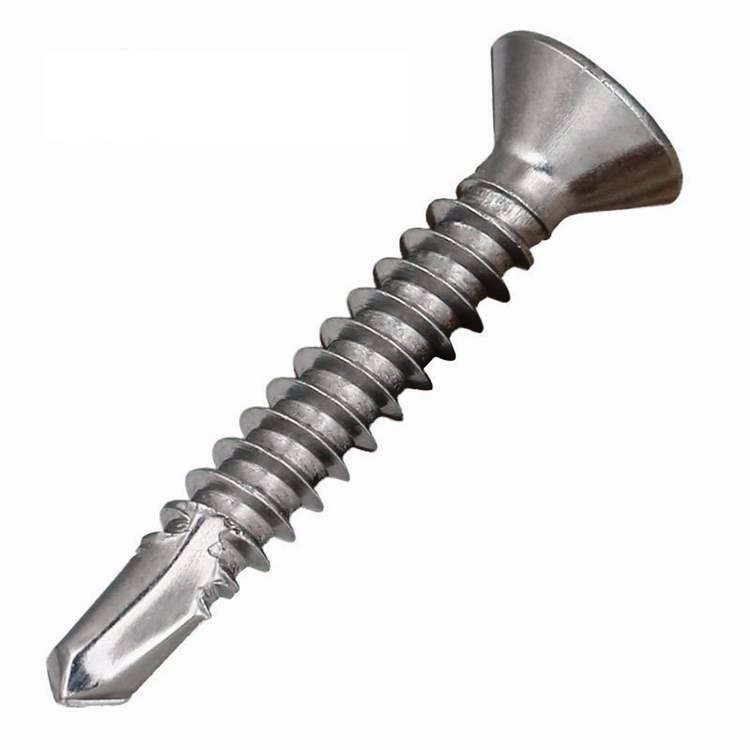 410 stainless steel cross countersunk head drilling tail self tapping self drilling screw, color steel tile self tapping wood screw