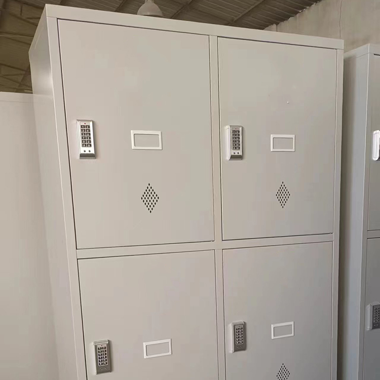 Employee lockers with multiple doors, simple and thickened steel swing door storage cabinets, customized changing cabinets