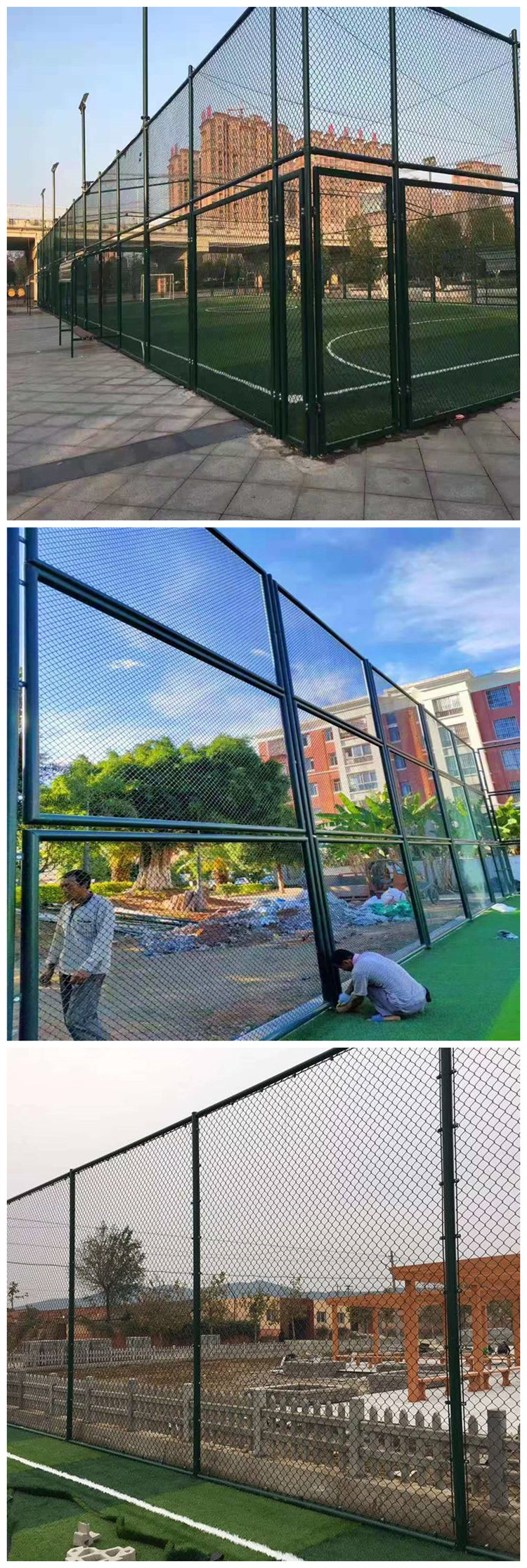 Xinwangfeng Customized Installation of Five Person Cage Football Field Plastic Hook Flower Net Fence Sports Field Fence