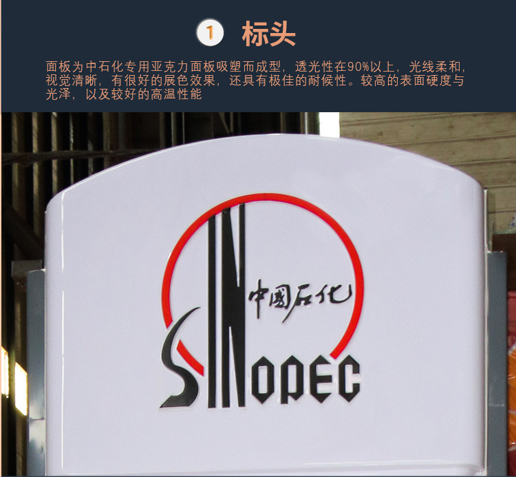 Manufacturer's supply of gas station brand column light boxes, PetroChina Sinopec billboards, acrylic signs, Xingying advertisements