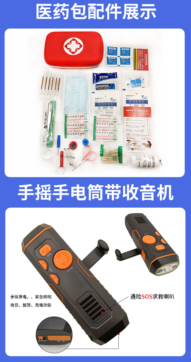 Family Civil Air Defense Preparedness Package Disaster Prevention and Self rescue Package Hotel Emergency Rescue Package Earthquake Escape Fire Material Reserve Package