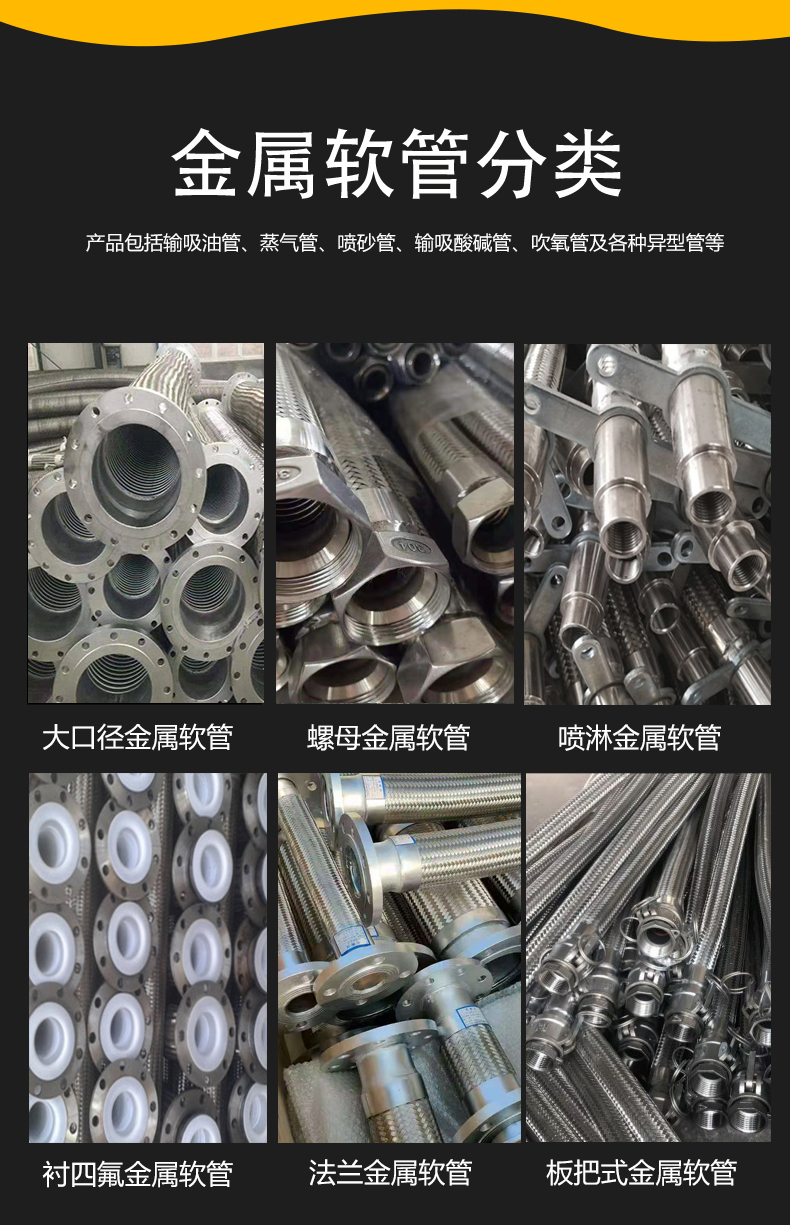 Wentai Customized Teflon Industrial Stainless Steel Corrugated Pipe Lining PTFE Soft Connection Flange Connection Pipe