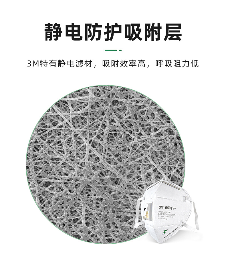 3M N95 Mask 9501V Dust and Haze Prevention PM2.5 Comfortable, Breathable, Industrial Dust and Sun Protection Mask