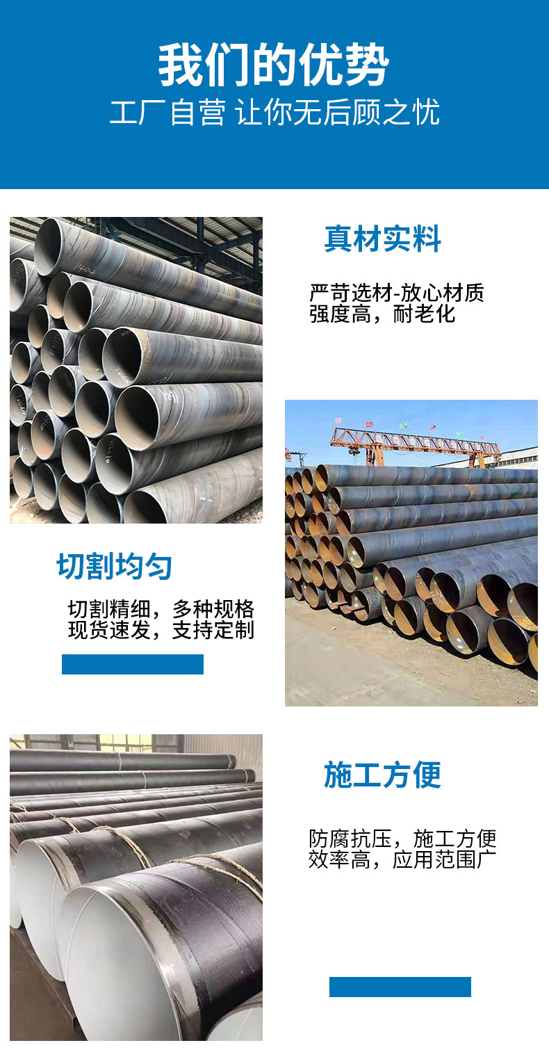 Lilong supplies spiral steel pipes, spiral welded pipes, thin-walled spiral pipes that can be delivered to the factory