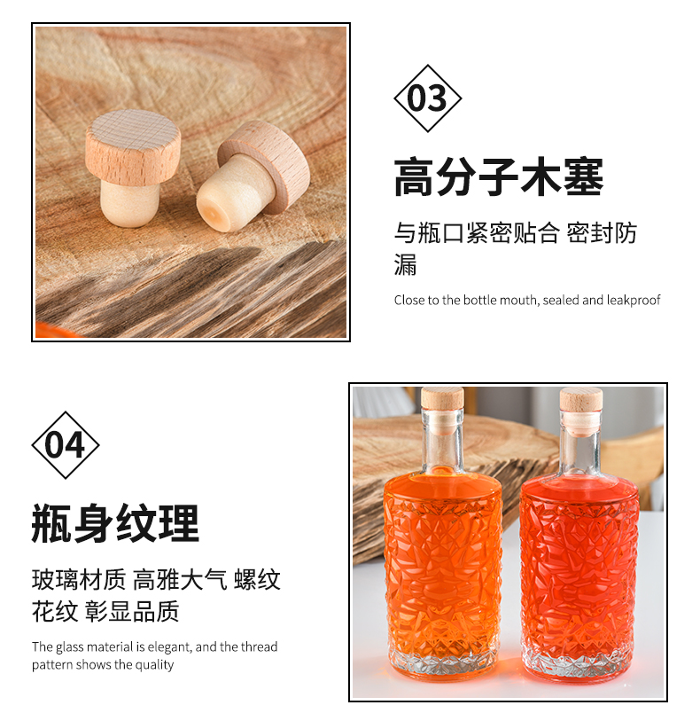 Wholesale of thickened fruit wine bottles from the source manufacturer, supporting complete customization specifications and on-demand customization