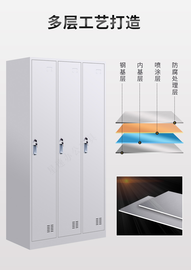 Steel staff dormitory changing cabinet with lock storage iron storage locker changing cabinet