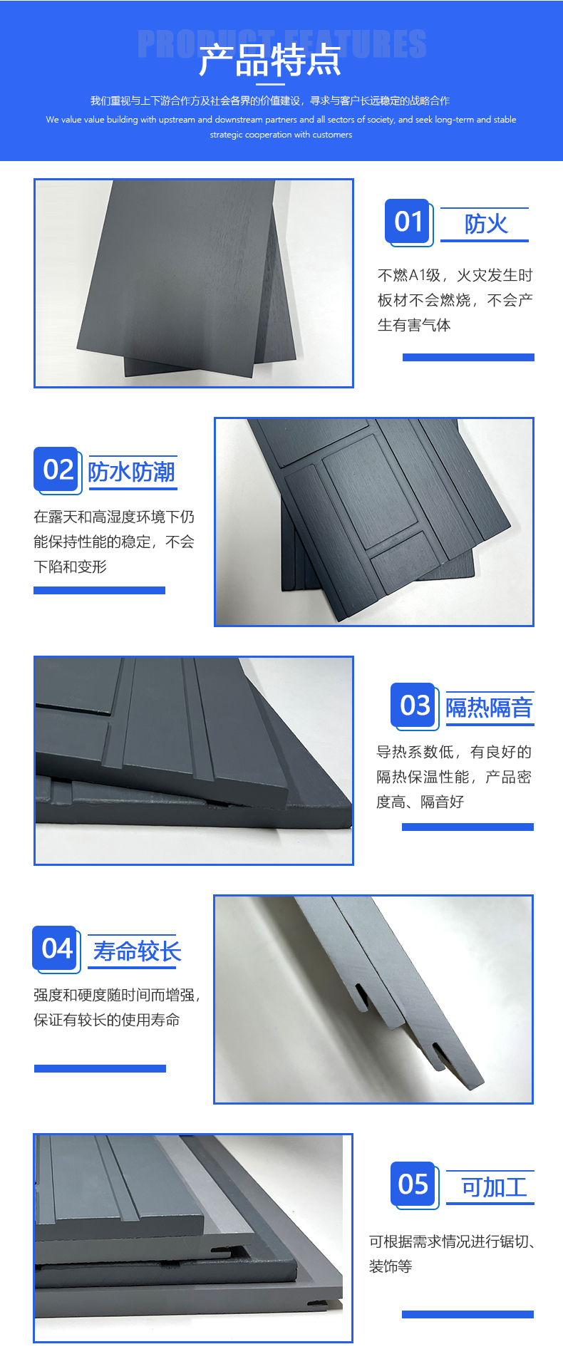 12mm thick ARJ-snzs decorative fiber reinforced cement wall panel with Erjia groove