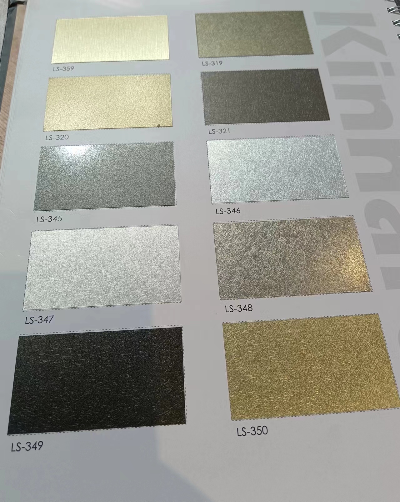 The metal decorative film used for renovation and decoration of elevator car hall door covers is available in brushed and frosted colors