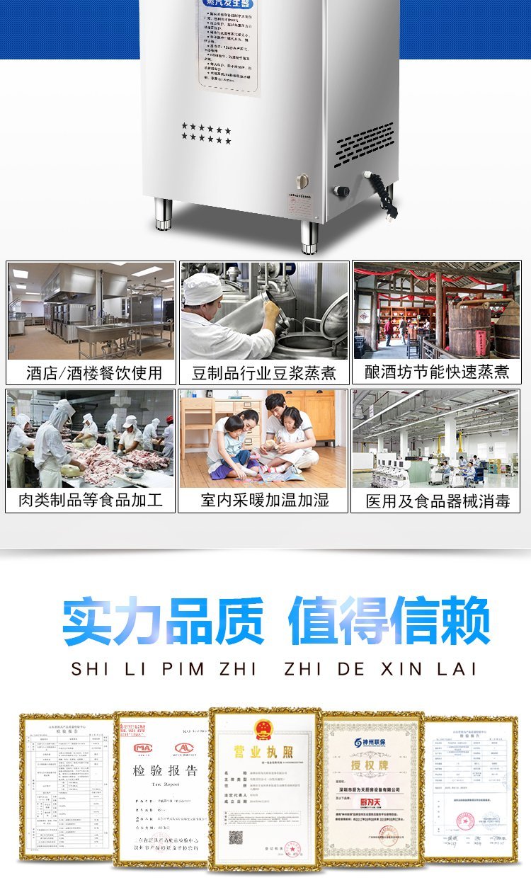 Commercial gas steam generator Steam engine bean curd boiling machine wine making steam Mantou machine natural gas energy-saving boiler