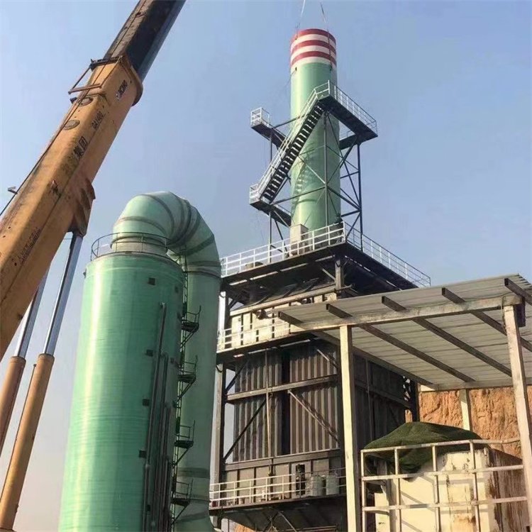 Double alkali desulfurization tower with a dust removal rate of 0.999. Customized processing of fiberglass purification tower