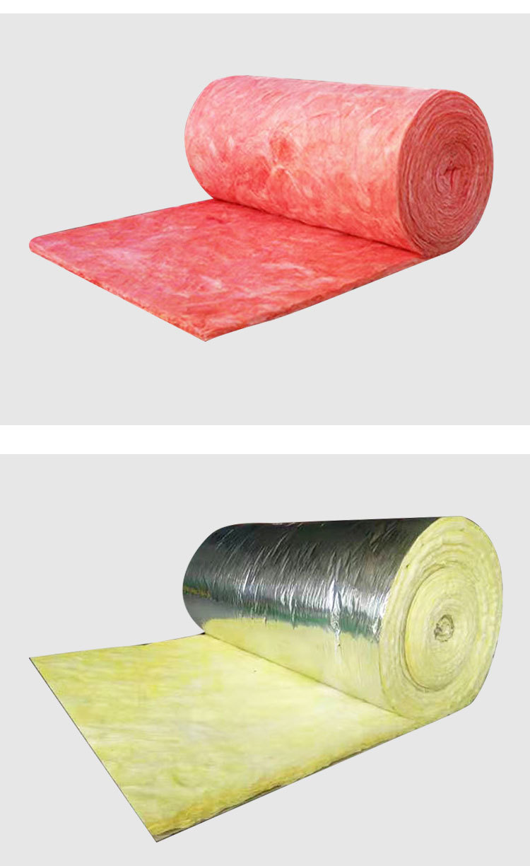 Steel structure centrifugal glass wool felt veneer aluminum foil glass wool roll felt insulation for building air ducts