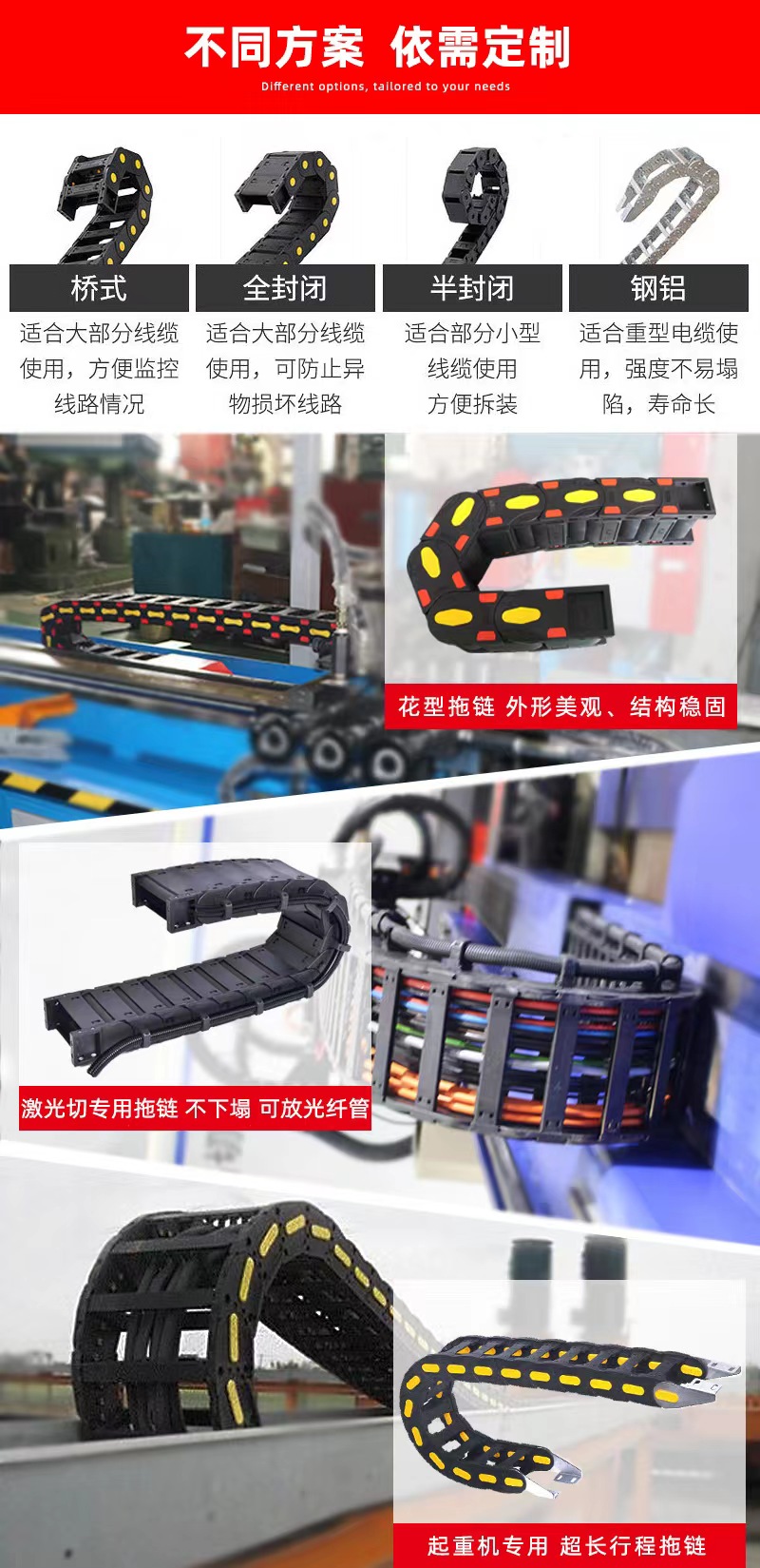 Automatic locking screw machine, drag chain machine tool, nylon tank chain cable protection, lathe machining center supporting precision