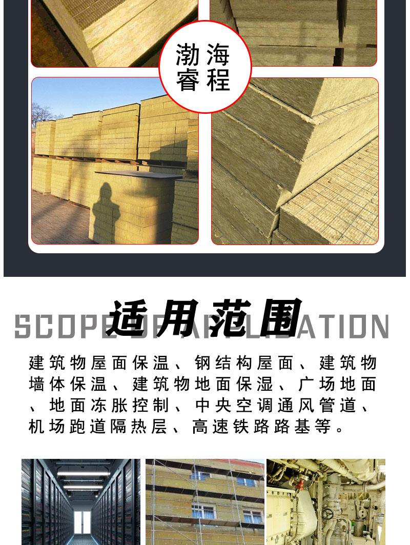 Rock wool board supports customized sizes, optional national standard sandwich sound absorption effect is good