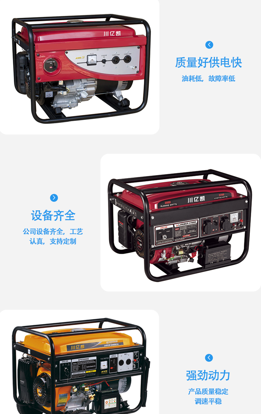 Silent backup power supply for gasoline generator set with less faults, low fuel consumption, fast and efficient operation