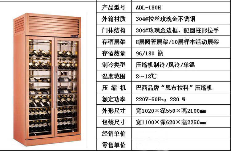 Thermostatic Red Wine Cabinet Double Three Door Liquor Sake Refrigeration Display Cabinet Customized Luxury Wine Refrigerator Cavadas