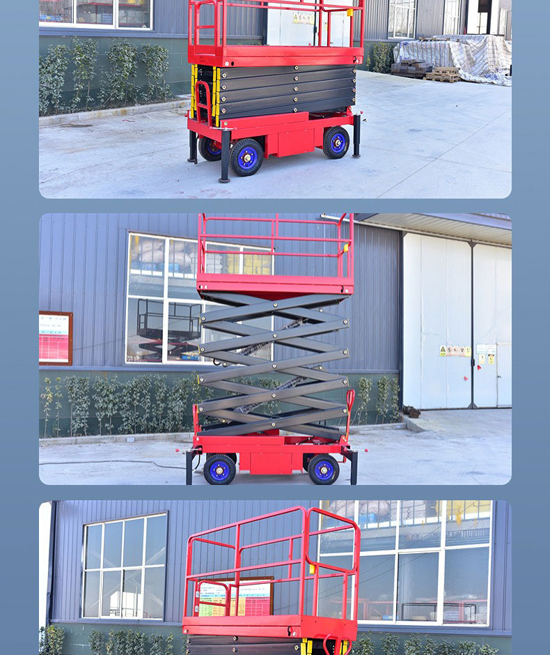 Auxiliary walking type lifting platform outdoor installation billboard high-altitude lifting vehicle mobile scissor fork lifting platform