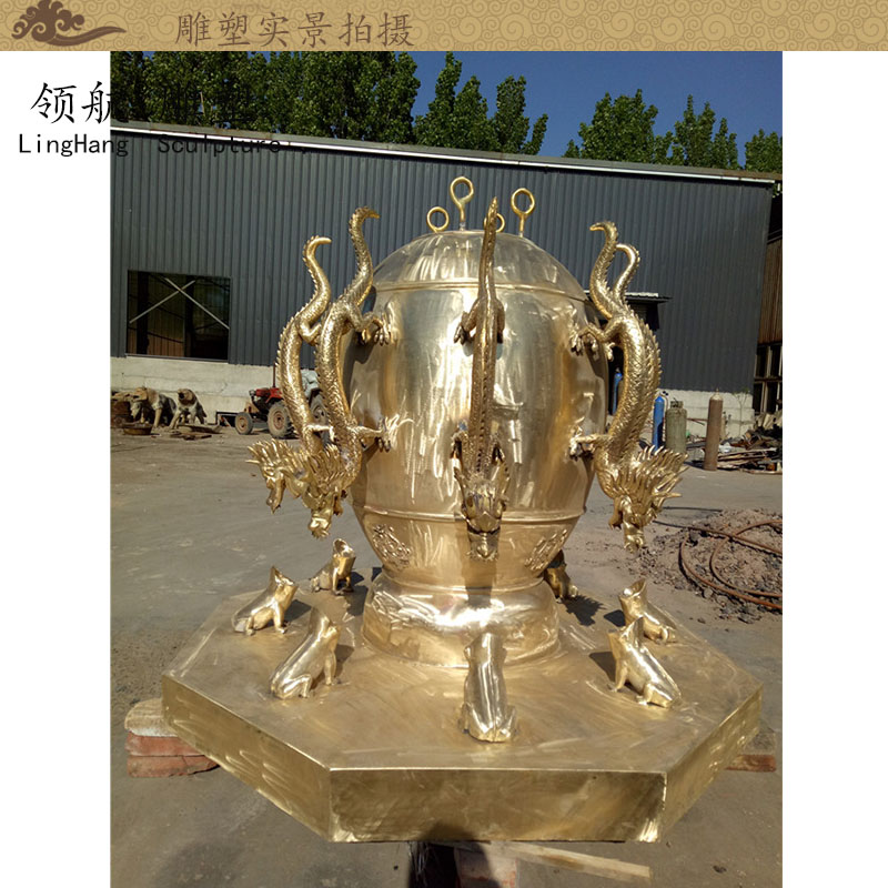 Large pure copper globe sculpture technology museum, casting copper globe ornaments, scenic area, all copper seismograph manufacturer