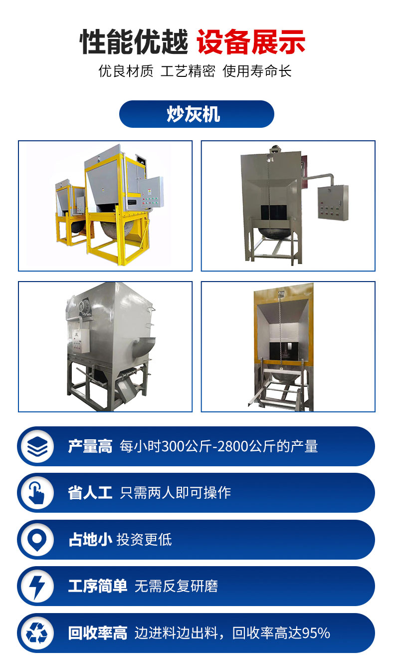 New type of aluminum ash separation equipment: lead zinc copper slag aluminum slag frying machine, fully automatic aluminum ash separator, aluminum smelting equipment