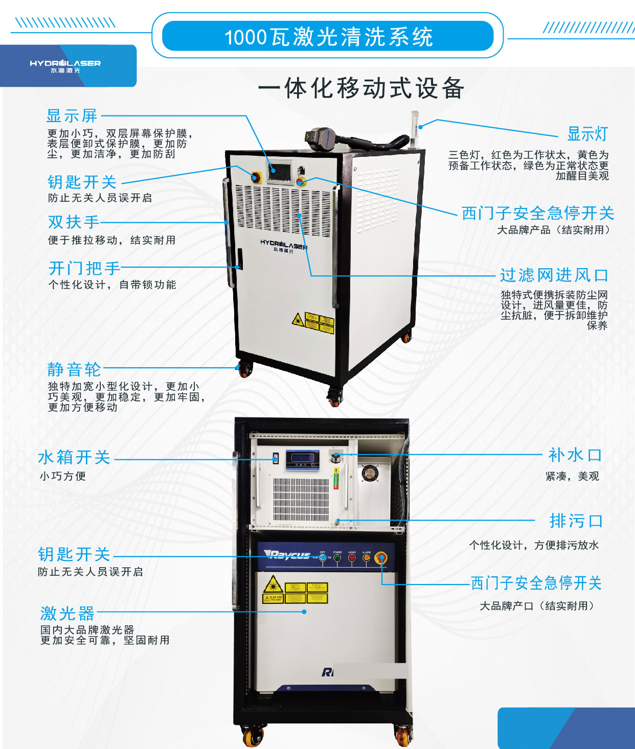 1000W Laser Cleaning Machine Metal Rapid Laser Rust Remover Mold Surface Decontamination and Paint Removal