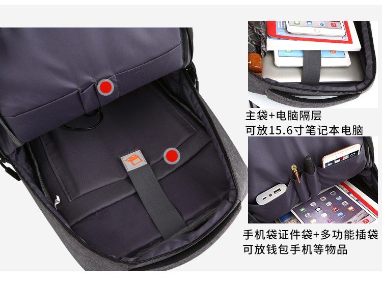 【 Customized 】 Men's backpack with large capacity and multifunctional laptop backpack for students