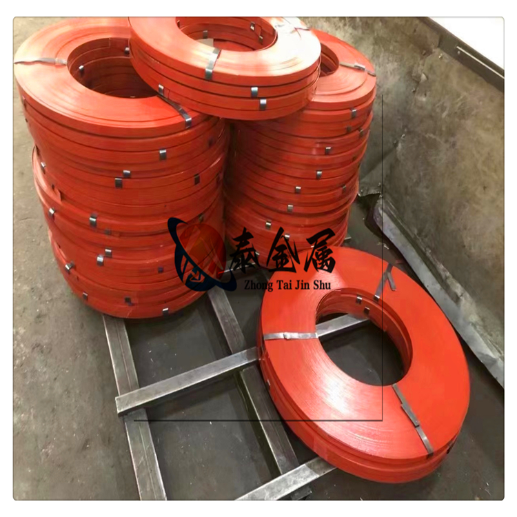 Painted iron sheet packaging strip steel, high-strength Q235 color packaging steel strip and supporting packaging buckle manufacturer's stock