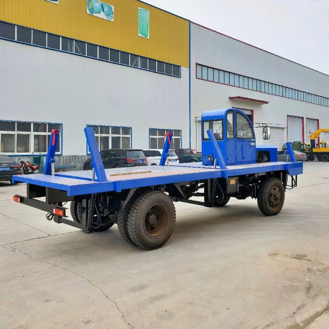 Customized steel transport vehicle, lengthened Flatbed trolley, pulling steel, wood, bamboo, four different sides, rollover tractor