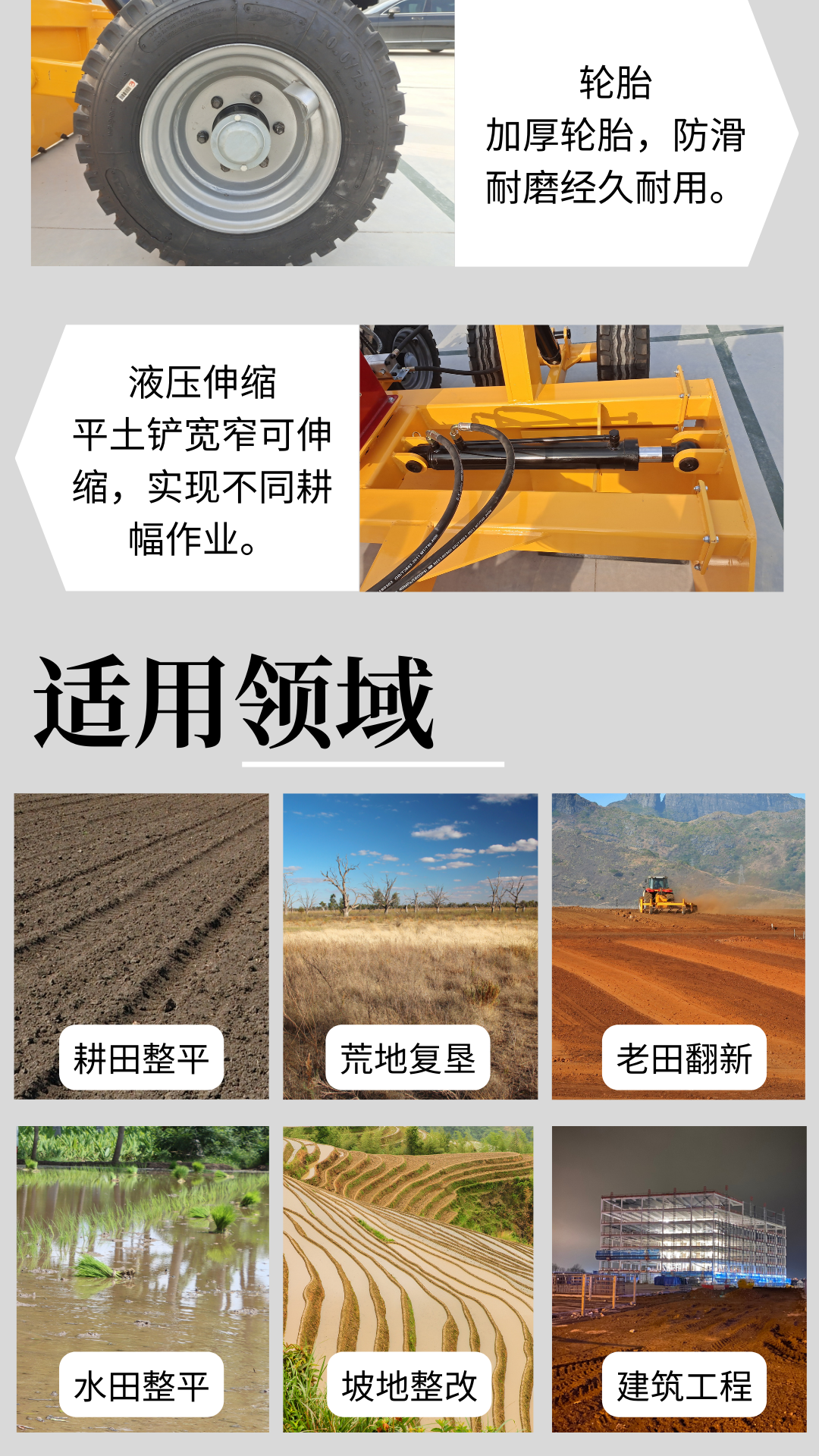 Farmland soil grader tractor type laser Grader slope grader