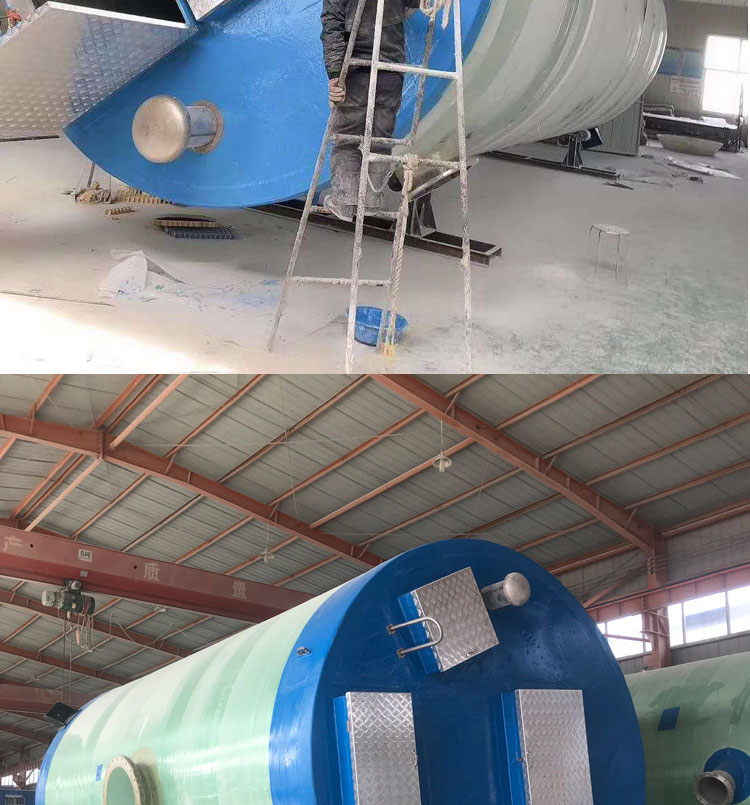 Prefabricated sewage and rainwater collection for fiberglass integrated pump station to enhance the municipal drainage of township schools, customized design