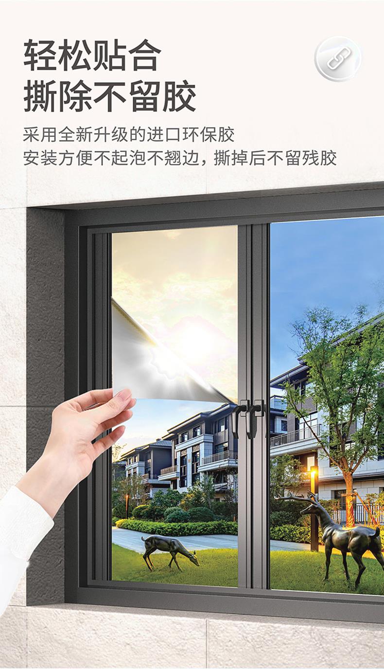 Window sunscreen and thermal insulation film, household balcony, sunlight room, sunshade sticker, window sticker, anti peeping and anti walking light, unidirectional perspective