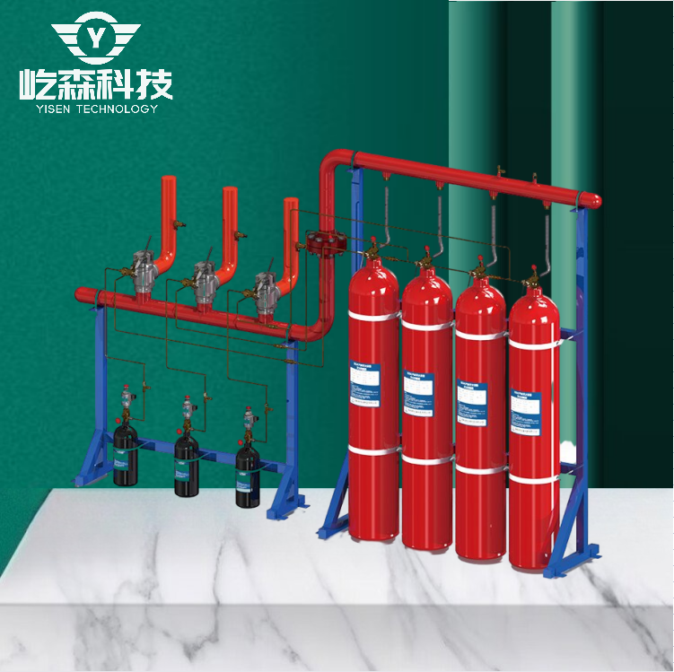 IG541 mixed gas fire extinguishing system pipeline automatic gas fire extinguishing device heptafluoropropane fire extinguishing