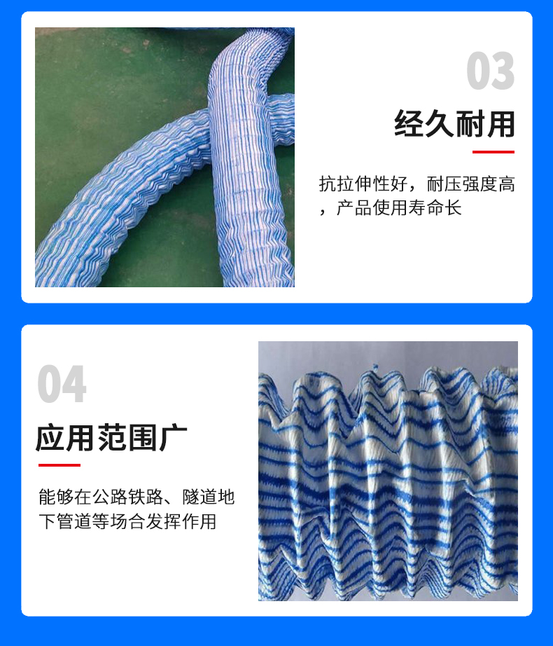 100mm soft spring permeable pipe, steel plastic blind pipe, underground seepage drainage DN200 soft permeable pipe