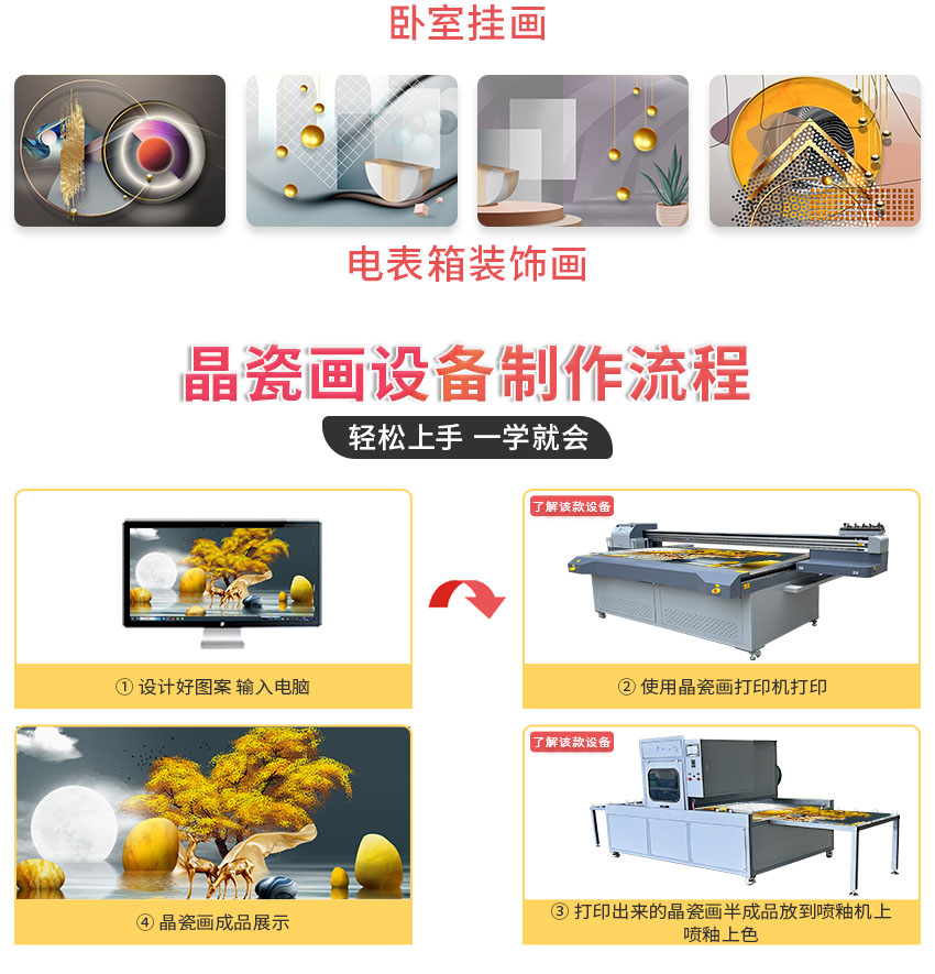 Entai Crystal Porcelain Painting Production Equipment Glass Acrylic Printer Decorative Painting UV Tablet Printer