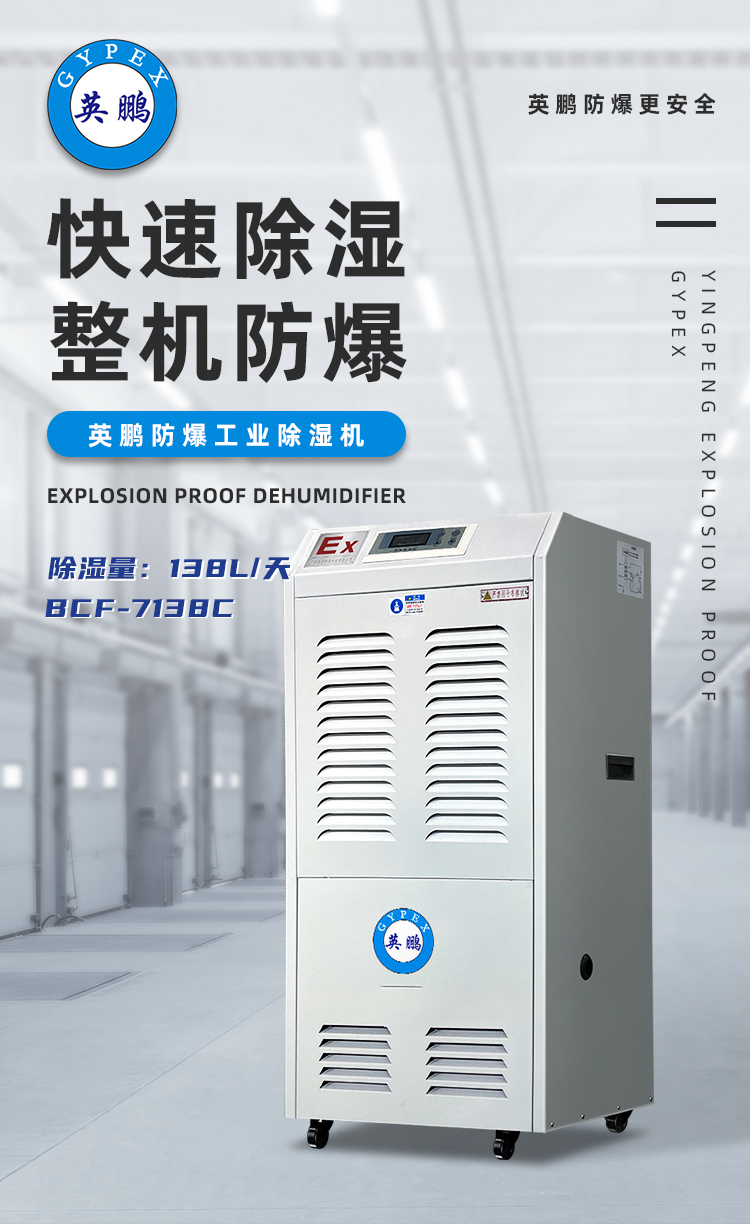 Yingpeng Explosion proof Dehumidifier Industrial Dehumidifier 138L/day BCF-7138C