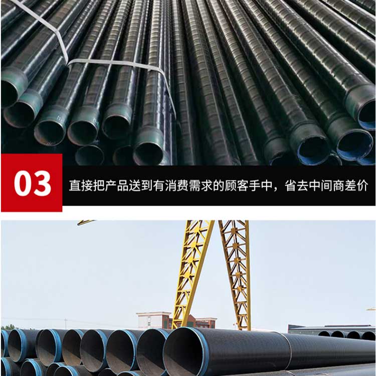 Enhanced caliber 3PE anti-corrosion straight seam steel pipe DN500 for Juxintai Gas