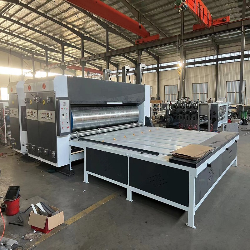 Semiautomatic dual color printing slotting machine, cardboard box mechanical printing equipment, ink printing integrated machine