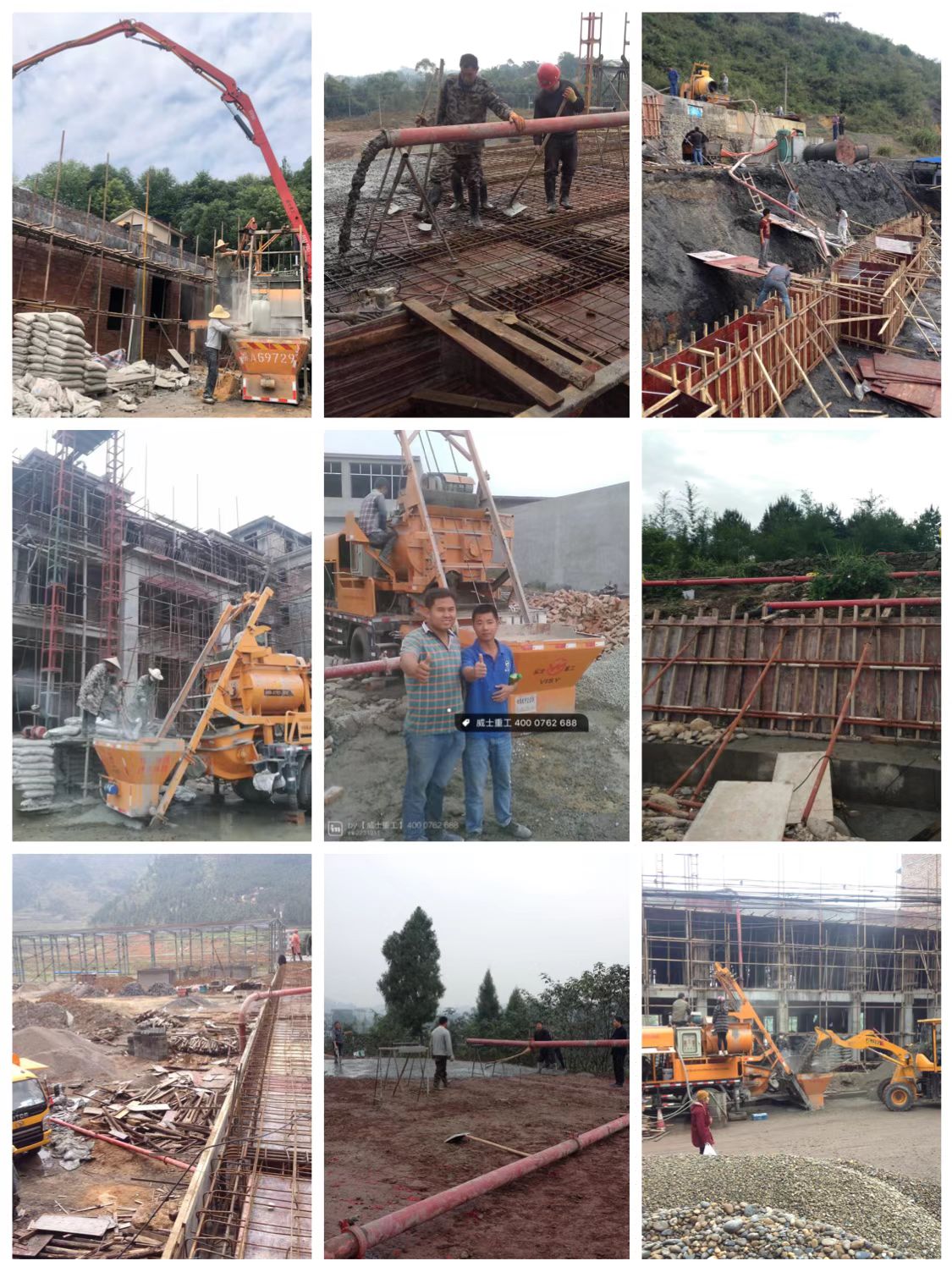 Concrete mixing and pumping integrated machine C10, oil and electricity dual purpose building, road construction, water channel reservoir, power tower pile construction